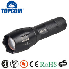 E17 XM-L T6 2000 Lumen Zoomable and Waterproof LED Flashlight Black